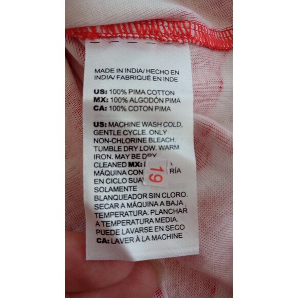 Women's Chico's Pima Leaf Print Everyday Tee Red White, Size XL - Picture 10 of 12